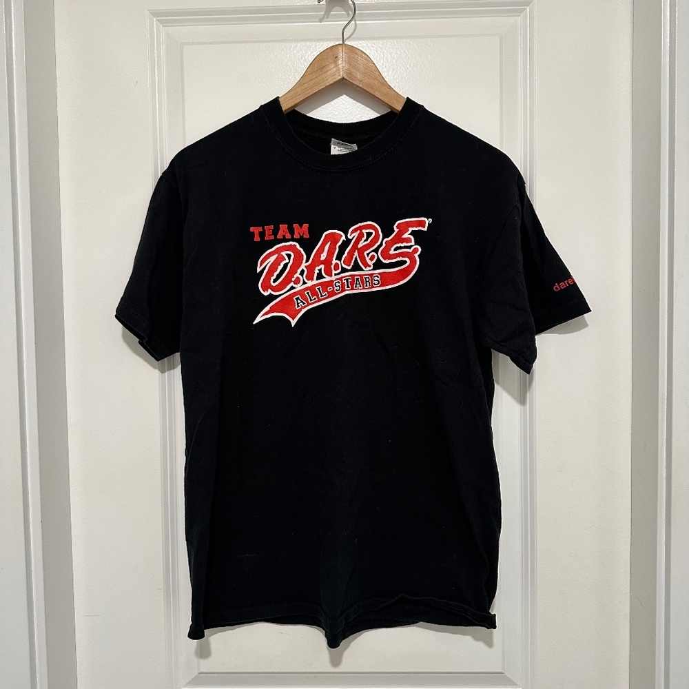 Vintage D.A.R.E All Stars Unisex Tee.Medium  True Black with Red and White